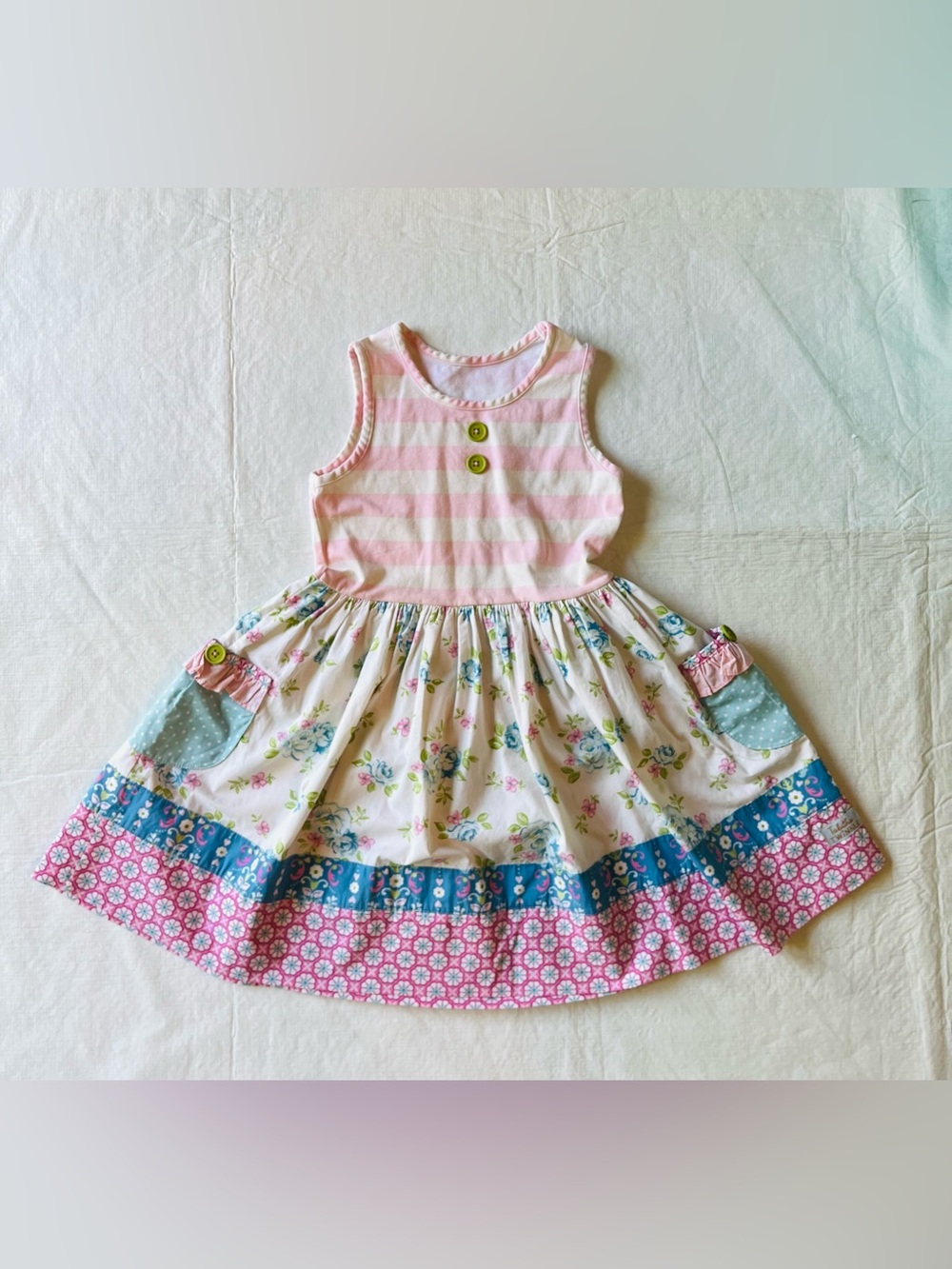 Tabitha twinkle sleeveless dress white, pink, blue, purple, green, pockets!